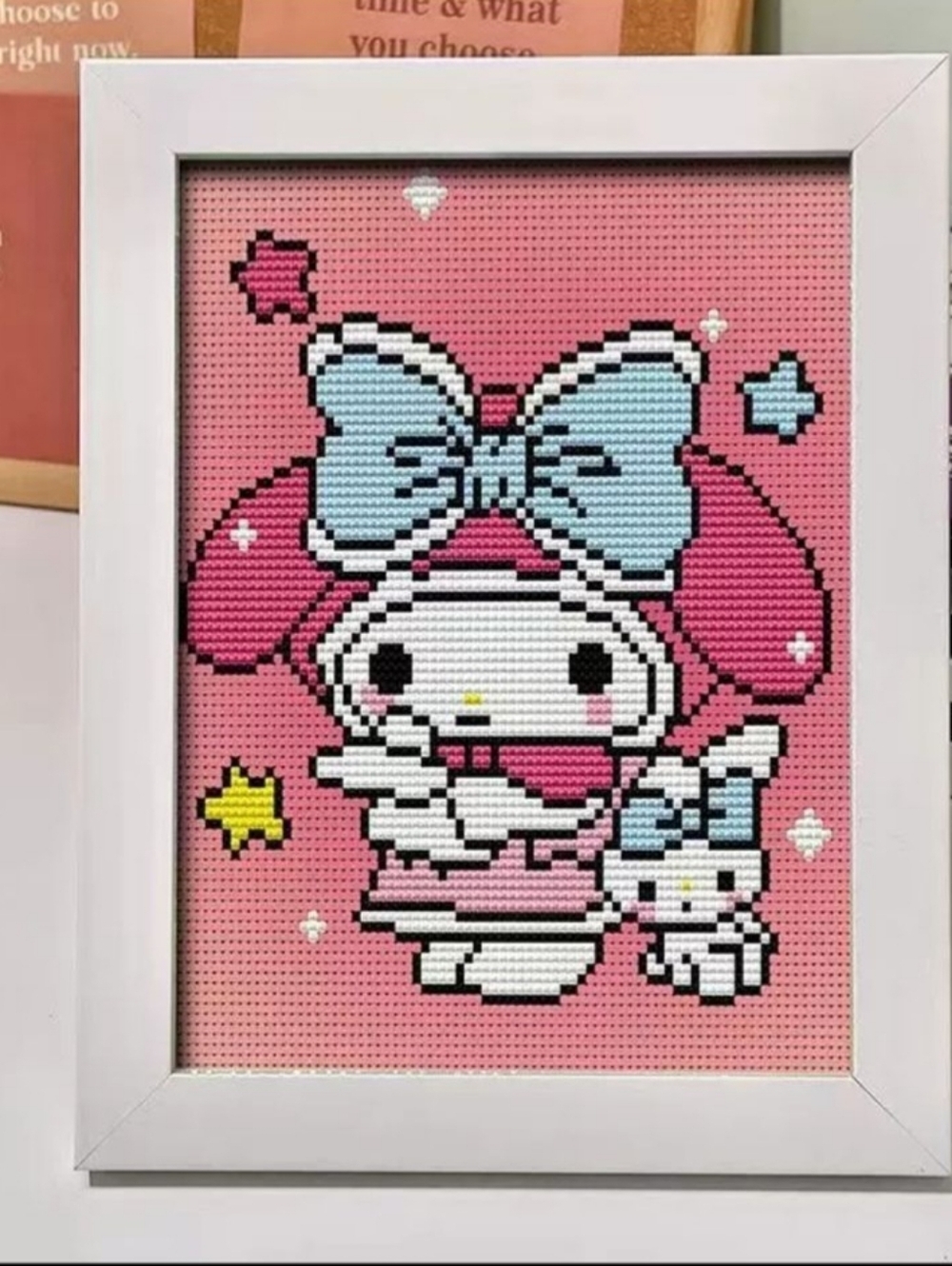 Brand New DIY My Melody Ribbon Diamond Beads Art With Frame
